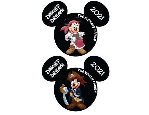 Pirate Mickey Pirate Minnie Personalized Disney Cruise Magnet - Etsy