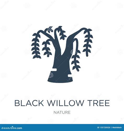 Black Willow Tree Icon in Trendy Design Style. Black Willow Tree Icon ...