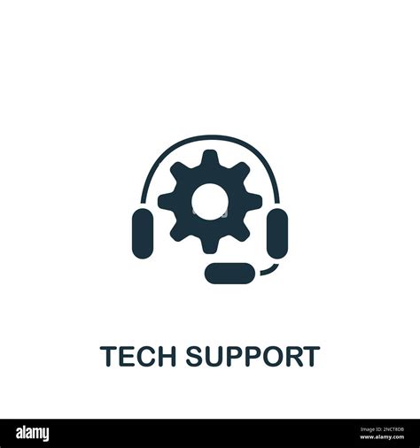 Tech support icon. Monochrome simple sign from engineering collection ...