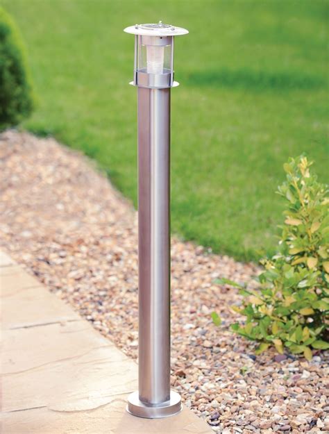 90CM STAINLESS STEEL OUTDOOR PATIO DRIVEWAY GARDEN LED SOLAR LAMP POST ...