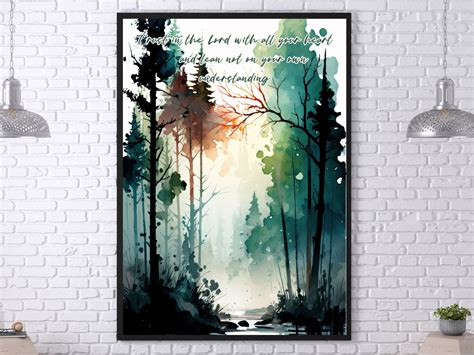 3 Piece Nature Bible Verse Wall Art, Proverbs 3:5-6, Modern Christian ...