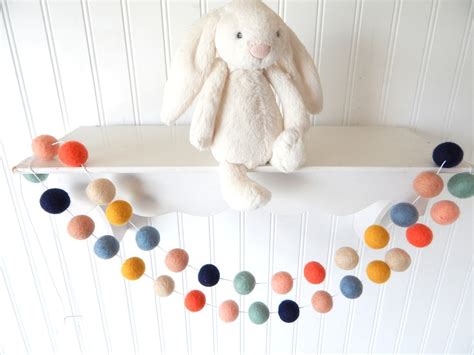 Boho Nursery Decor Felt Ball Garland Shabby Baby Room Decor - Etsy