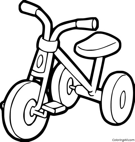 Toddler Tricycle Coloring Page - ColoringAll