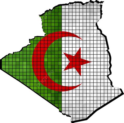 Algeria Map With Flag Inside Border Grungy Algeria Vector, Border ...