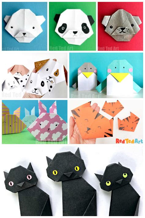 The Most Popular TOP Origami Animal Faces to Make with Kids RedTedArt