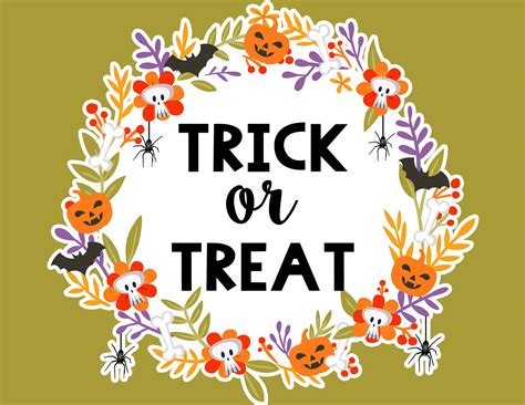 Free Printable Halloween Trick Or Treat Signs