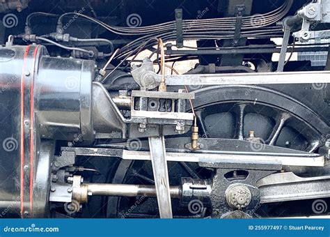 Detail of the Working Parts of a Steam Locomotive Stock Image - Image ...