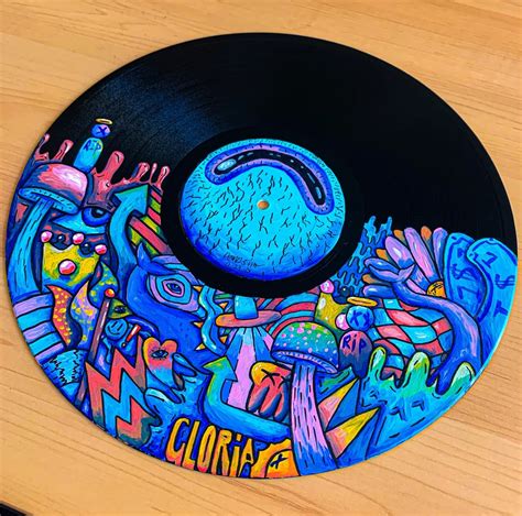 acrylic painting i did on an old record : painting | Vinyl record art ...