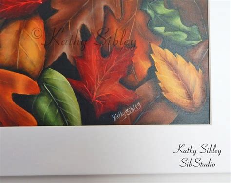 Fall Leaves Painting, Original Art, 8 X 10 Matted 11 X 14, Acrylic on ...