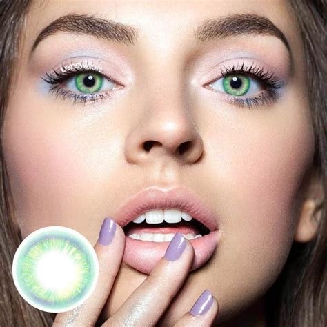 Rainbow Neon Green Yearly Colored Contacts – Lensweets