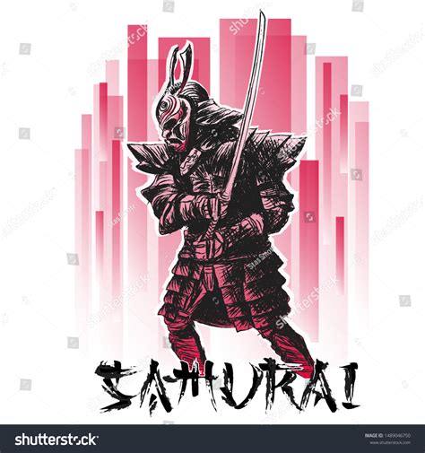 Samurai Art Graphic Katana Japan Vector Stock Vector (Royalty Free ...