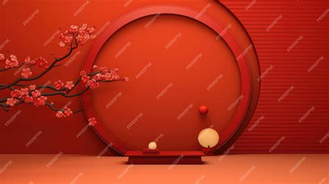 Premium AI Image | Red Chinese Lunar New Year background