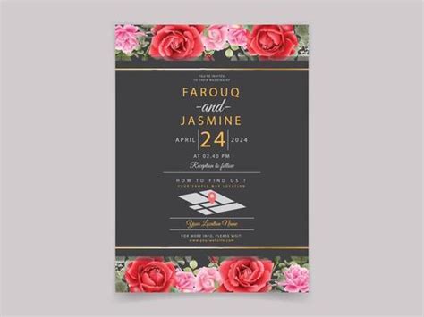 Red Rose Invitation Vector Art, Icons, and Graphics for Free Download