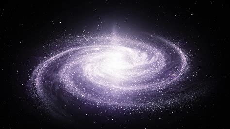 Spiral Milky Way galaxy rotating in space filled with stars and nebulas ...