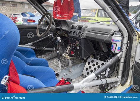 INTERIOR of a RALLY CAR stock photo. Image of roll, competition - 96598422