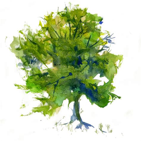 Watercolor Painting a Green Tree Watercolor Painting Lesson by Jennifer ...