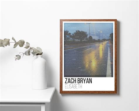 Zach Bryan Elisabeth Album Full Album Lyrics Poster Instant Download ...