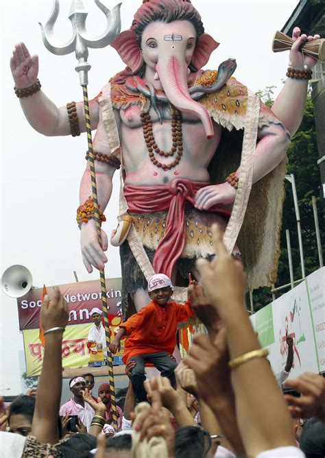 Hindus celebrate Ganesha - the elephant-headed god