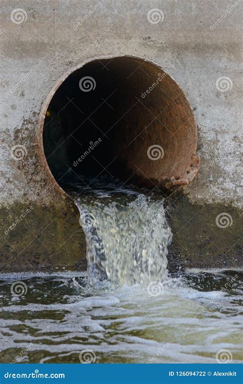 Sewage Drainage or Drainage Pipe Stock Photo - Image of filth ...