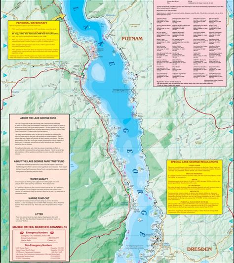 Large detailed tourist map of Lake George (part-2, North-Middle ...