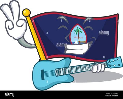 A mascot of flag guam performance with guitar Stock Vector Image & Art ...