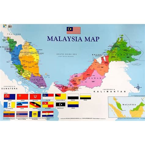 World Map / Malaysia Map / Sabah / Sarawak Poster | Lazada