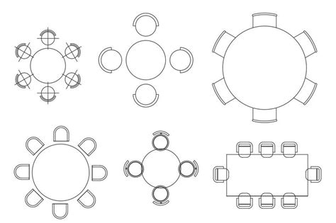 Round Banquet Table And Chair CAD Blocks Free Drawing - Cadbull