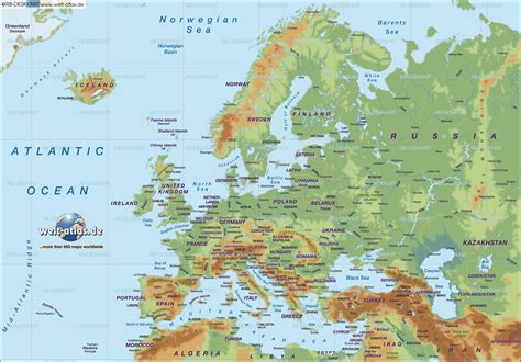 Maps: Map Of Europe Physical