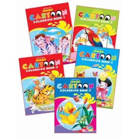 Jumbo Cartoon Colouring Set (5 Titles) - BidCurios