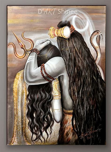 Shiva Shakti Acrylic painting | Shiva art, Art, Drawings