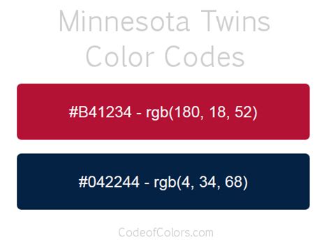 Minnesota Twins Colors - Hex and RGB Color Codes