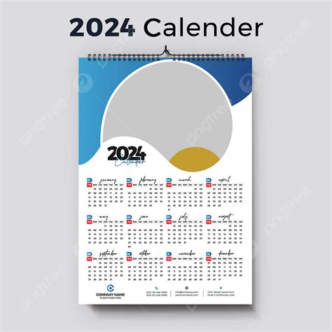 Wall 2024 Calendar Template Design Vector Template Download on Pngtree