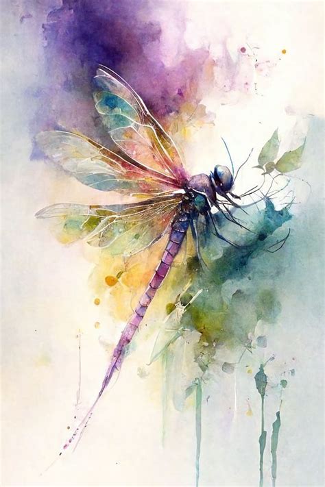 Dragonfly Watercolor Painting, Dragonfly Wall Art, Dragonfly Decor ...