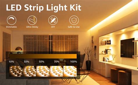 Lepro 16.4ft Warm White LED Strip Lights, Non-Waterproof Dimmable LED ...