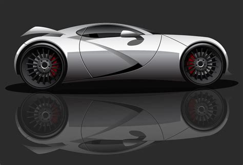 Fully rendered car with line drawing | TrashedGraphics