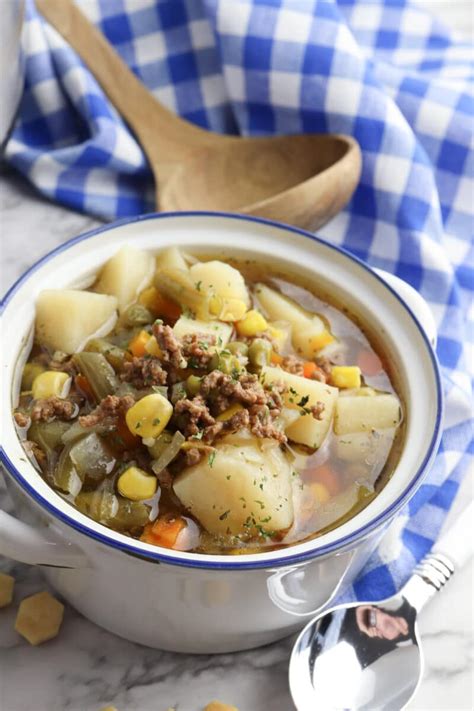 Instant Pot Ground Beef Vegetable Soup - When is Dinner