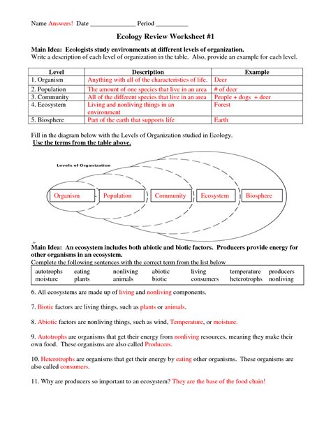 10th Grade Earth Science Worksheets