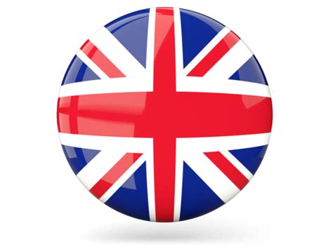 Glossy round icon. Illustration of flag of United Kingdom