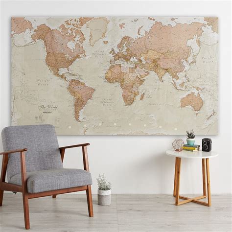 Huge Antique World Map (Canvas)