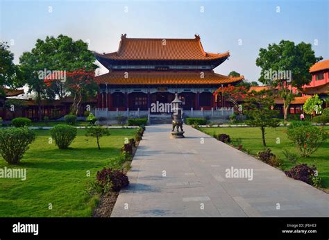 Chinese Buddhist temple in Lumbini, Nepal - birthplace of Buddha Stock ...