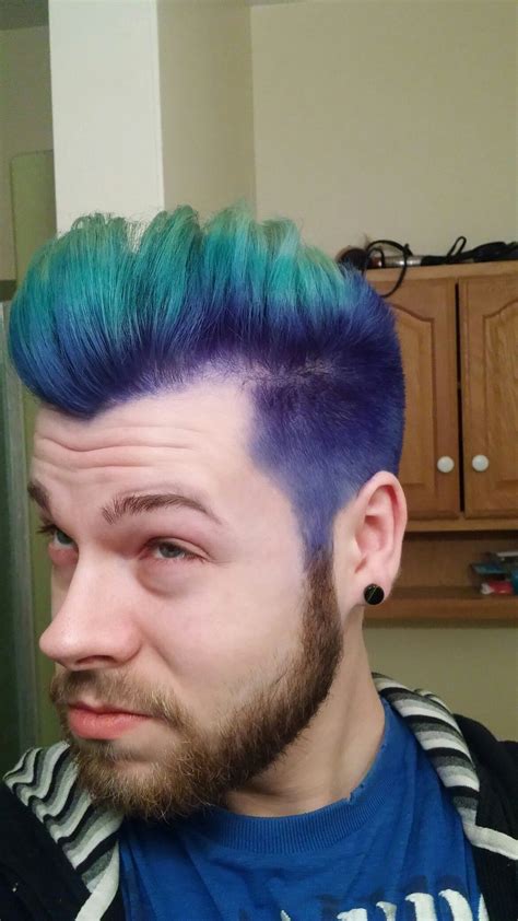 March 2017 merman hair! Colored and styled by me. #blue #green #purple ...