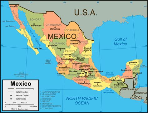 Mexico Map and Satellite Image