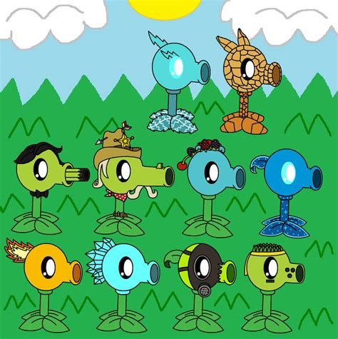 Pvz Gw Peashooter Variants by pokemonlpsfan on DeviantArt