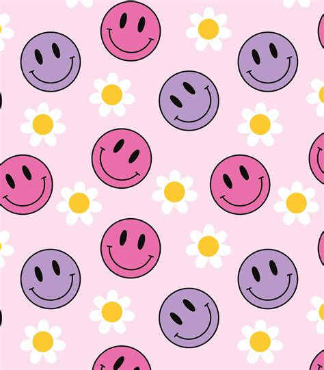 Pink/Purple/White Ditsy Floral/Smiley Faces Exclusive Print – Olga's Closet