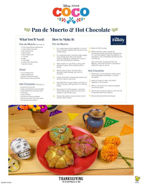 Disney•Pixar's COCO: Pan de Muerto & Hot Chocolate Recipe - Maryland ...