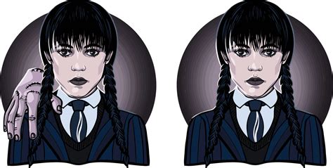 Wednesday. Happy Halloween. Girl with braids. Vector. Wednesday addams ...