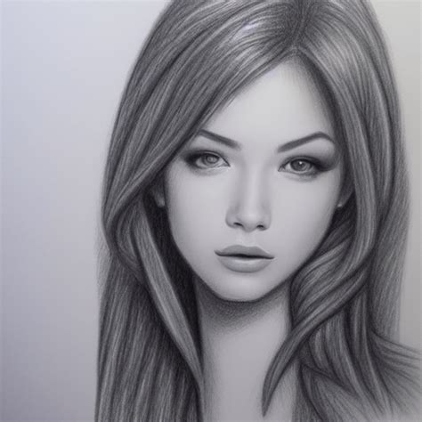 Beautiful Girl Realistic Drawing · Creative Fabrica