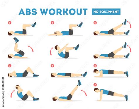 ABS workout for men. Exercise for perfect body Stock Vector | Adobe Stock