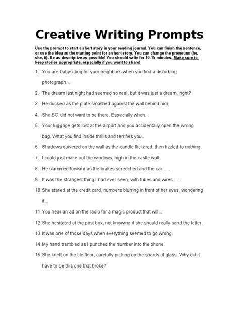 Creative Writing Prompts