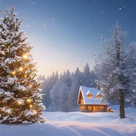 Premium AI Image | Snowy christmas background